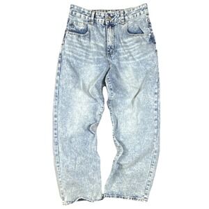 Women's wide leg Acid Wash Denim Jeans Light Blue Womens size 11